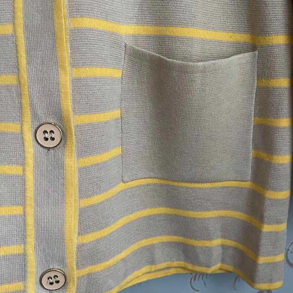 Tuckernuck Womens Preppy Striped Cardigan Size M Relaxed Slouchy Soft Knit Cozy - Picture 6 of 10
